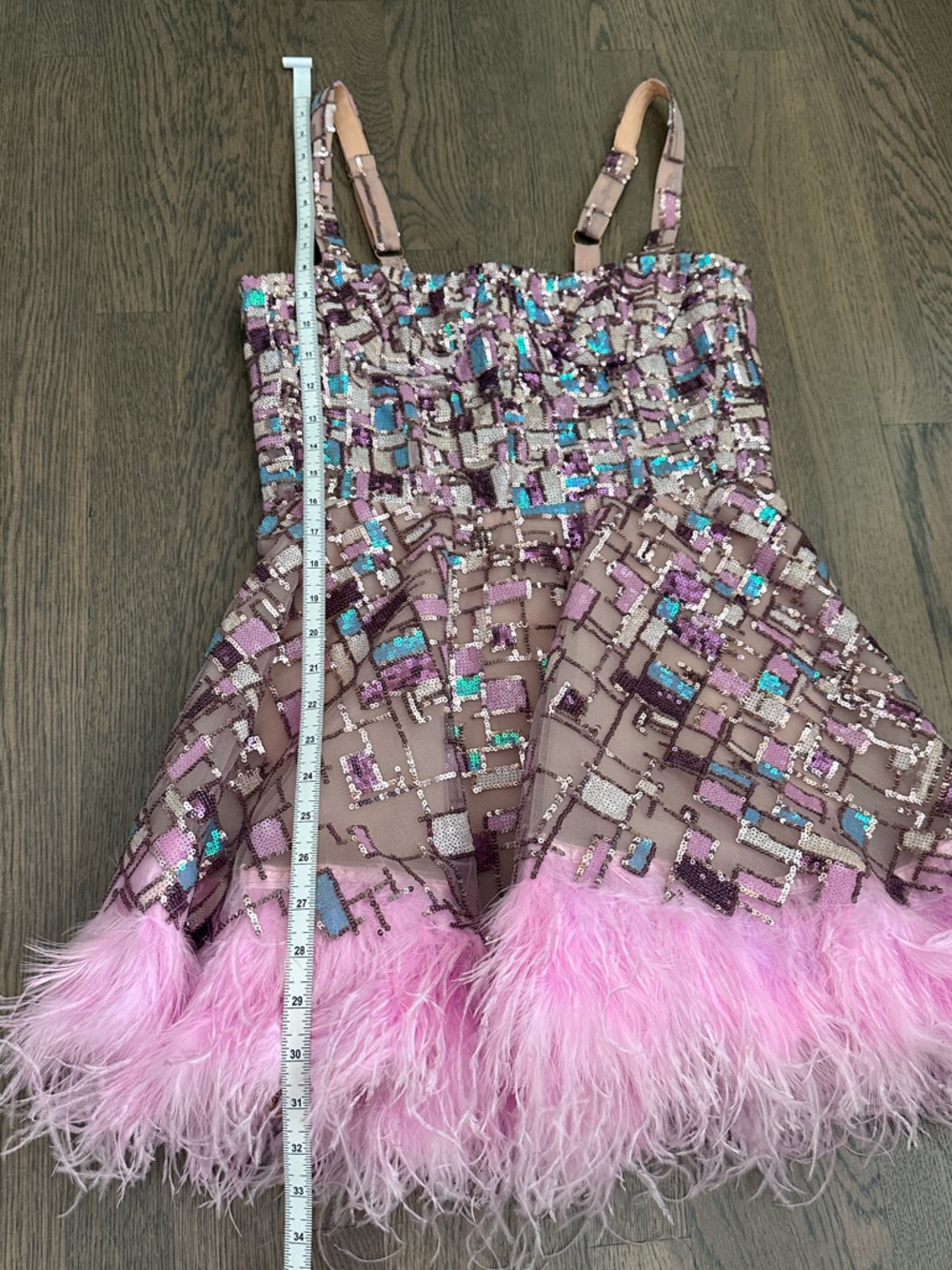 Bronx and Banco Mademoiselle Feather Trim Mini Dress - Picture 6 of 8